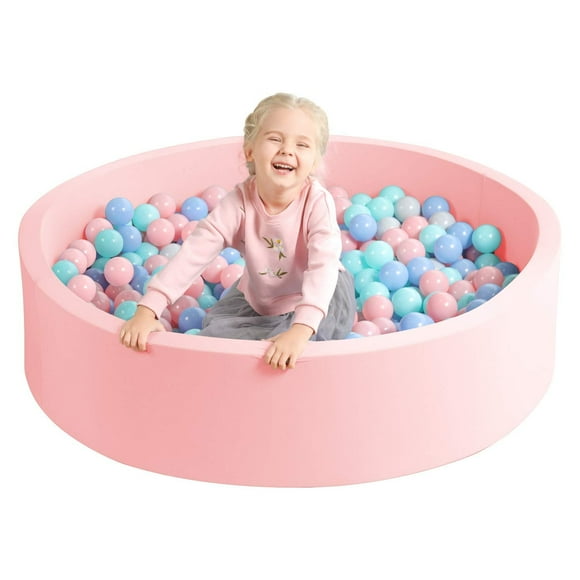 TRENDBOX Extra Large Soft Foam Ball Pit 51.2 x 11.8 in Large Sponge Round Ball Pool NOT Include Balls Indoor Round Ball Pits Children Toddler Playpen - Light Pink 130CM