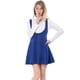 thumbnail image 3 of Vestido Decoración de Botones Allegra K San Patricio Tirantes Acampanado Azul Índigo XS, 3 of 6