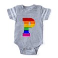 thumbnail image 1 of CafePress - Rainbow Letter P - Cute Infant Baby Football Bodysuit, 1 of 1