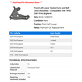 thumbnail image 2 of Front Left Lower Control Arm and Ball Joint Assembly - Compatible with 1995 - 2001 Ford Explorer 1996 1997 1998 1999 2000, 2 of 2