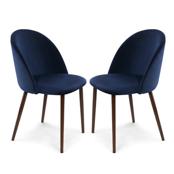 Edgemod Sedona Velvet Dining Chair in Space Blue (Set of 2)