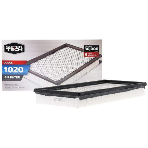 Super Tech 1020 Engine Air Filter, Replacement Filter for Chrysler or Dodge Fits select: 1994-2001 DODGE RAM 1500, 1987-2001 JEEP CHEROKEE