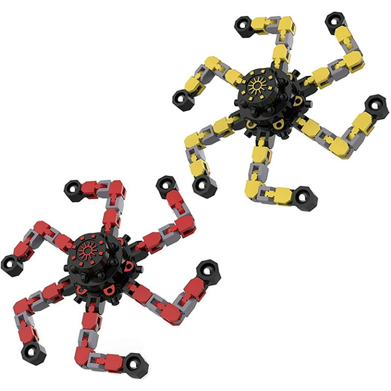 4 Pack New Sensory Fidget Toys, Transformable Chain Pop Spider Fingertip  Toy, DIY Fidget Spinners for Kids Adults Birthday Party Favors, Gifts