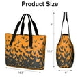 thumbnail image 3 of Tote Bag for Women - Orange Halloween Bats Shoulder Bag - Large Utility Work Duffle Bag with Zipper Handbag for Travel, Work, Sprots, 3 of 5