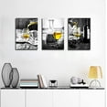 thumbnail image 3 of Kitchen Wall Art for Dining Room,Wine Painting Artwork Poster Black White Canvas yellow Wine In Cups Pictures For Home Decorations, 3 of 6