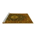 thumbnail image 2 of Ahgly Company Machine Washable Indoor Square Medallion Yellow Traditional Area Rugs, 5' Square, 2 of 4