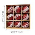 thumbnail image 2 of QISIWOLE 9 Piece Assorted Christmas Bauble Box Set, Red & White Special Shape Ornaments, 3.15 x 3.15 in Plastic Baubles, for Christmas Tree and Holiday Decor, 2 of 5