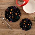 thumbnail image 2 of GZHJMY Colorful Space Planets Trivets Pot Holders Set of 2, Hot Pads, Table Mats,Placemats Set for Cooking and Baking, Cotton Braided Hot Pads, 7.09"+9.45", 2 of 7