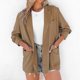 thumbnail image 4 of Abrigo de manga larga con bolsillo para mujer, chaqueta con cuello vuelto liso para mujer Fridja hkj922, 4 of 9