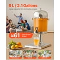 thumbnail image 2 of VEVOR Beverage Dispenser, 2.1 Gallon Drink Dispenser for Parties, Stainless Steel + Plastic Juice Dispensers with Spigot Ice Chamber Tray, Iced Tea Lemonade Juice Dispensers, for Restaurants, Hotels, 2 of 9
