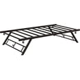 thumbnail image 1 of Ourlova Lit Gigogne Escamotable Format Simple Cadre de Lit Plateforme en Métal Pliable Lit de Jour avec Roulettes Verrouillables Brun, 1 of 7
