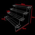 thumbnail image 1 of BUYISI Display Rack Storage Rack Acrylic Transparent Ladder Hand Made Model Small Toys Jewels Staircase Display Stand Desktop Decor Four Floors, 1 of 7