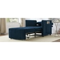 thumbnail image 5 of 3-in-1 Convertible Sleeper Sofa, 31.5" Wide with 5-Position Adjustable Backrest, Pull-Out Bed, Storage Pockets & Basket, Space-Saving for Apartments, Blue, 5 of 9