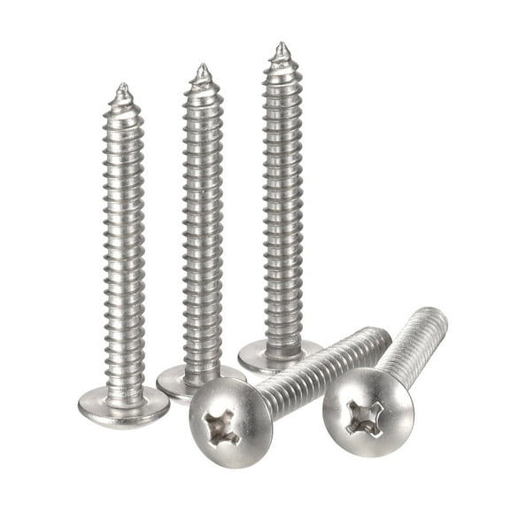 Uxcell #14 x 2" 304 Stainless Steel Phillips Head Self Tapping Screws 10 Pack