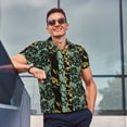 thumbnail image 4 of Pofeuu Lilies Flowers Print Men's Loose Fit Midweight Short-Sleeve Pocket Polo-Small, 4 of 6