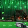 thumbnail image 4 of Cadena de luces navideñas MYGOTO Green Star Icicle de 8.2 pies y 126 LED, 4 of 7