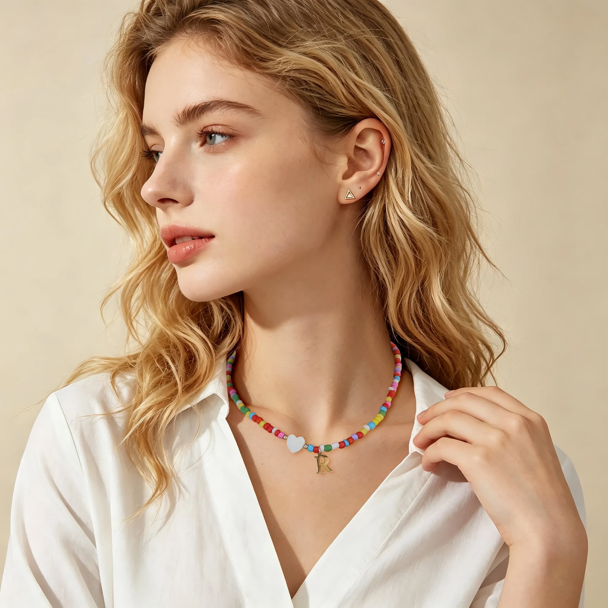 Unique Bargains Stylish Collarbone Necklace for Daily Life Colorful 1 Pcs [Style R]