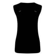 thumbnail image 5 of Tops for Women under $5 Sleeveless Square Collar Solid Color Camisole T-shirt Loose Tank Top Black, 5 of 5