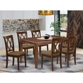 thumbnail image 4 of DUCL7-MAH-C 7Pc Dinette Set Includes a Rectangular Kitchen Table and Six Double X Back Linen seat Dining Chairs, Mahogany Finish, 4 of 4