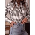 thumbnail image 3 of PRETTYGARDEN Womens Long Sleeve Button Down Shirts | Soft Cotton Fabric, Fashion Plaid Shirt, Basic Collared V Neck, Work Business Casual Blouses, Fall Trendy Outfits, 3 of 9