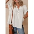 thumbnail image 3 of Chic Summer Blouse for Women: Cuffed Short Sleeves and Flared Silhouette | [ZhiHiMeRi] | (US 8-10)M, 3 of 12