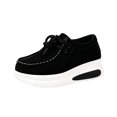 thumbnail image 3 of YOUYEDIAN Loafers for Women Fall Winter Versatile Comfortable Platform Heel Flats Square Toe Fashion Strap Design Slip On Shoes, 3 of 4