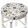 thumbnail image 3 of Xecao's Puppy Print Stool Covers offer stylish, washable protection for PU round bar stools, perfect for home or commercial use., 3 of 7