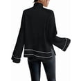 thumbnail image 6 of Women'S Long Sleeve High Neck Sweater Casual Loose Sweater Split Ribbed Knit Pullover Tops, 6 of 10