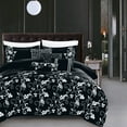 thumbnail image 1 of 7 Piece Bedding Comforter Set King/Cal King Size , Black, 1 of 8
