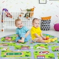 thumbnail image 3 of Yesfashion Carpets Area Rugs Washable 4'*4' Round Road and Traffic Rug Non Slip Kids Playmat City Map Educational Rug Bedroom Kids Boys Room,Gray Gray Street 4*4ft circle, 3 of 7