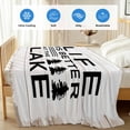 thumbnail image 4 of Life Is Better at The Lake Cooling Blanket,Lightweight Summer Throw Blanket with Double Sided Cold Effect,Rustic Black Artistic Aesthetics Picnic Blankets Bed Sheet for Hot Sleepers 50"x60", 4 of 8