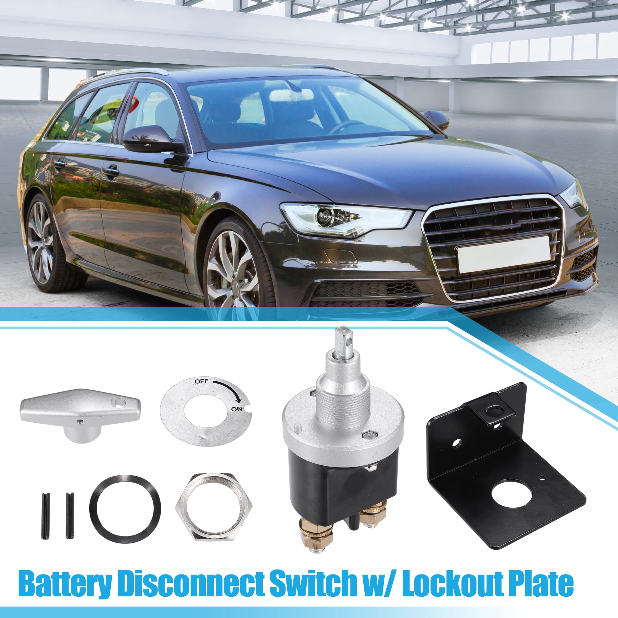 Unique Bargains 1 Set Universal 500A 12V Battery Disconnect Switch W/ Lockout Plate for Car Auto RV Boat