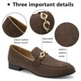thumbnail image 2 of Men's Suede Leather Faux Leather Loafers Wedding Dress Shoes Brown Men's Gold Buckle, Brown-09, 9 US, 2 of 5