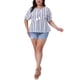 thumbnail image 2 of Blusas casuales de verano para mujer de tallas grandes Agnes Orinda, con escote en V, mangas cortas, estampado floral y borlas, 4X, blancas, 2 of 6