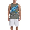 thumbnail image 6 of Rocae Fun Riding Dinosaur for Men's Basketball Jersey Lightweight and Breathable Athletic Tank Top,Quick-Drying Sports Jersey Large, 6 of 9