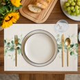 thumbnail image 4 of Green Eucalyptus Leaves Placemats Set of 12, Vintage Art Farmhouse Rustic Placemats for Dining Table, Place Mats for Kitchen Tabletop, Waterproof Wipeable Dining Table Mats Set, 4 of 9