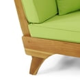 thumbnail image 7 of Oceanna Outdoor Acacia Wood Expandable Daybed with Cushions, Teak, Light Green, and Khaki, 7 of 7