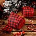 thumbnail image 7 of Buffalo Plaid Ribbons Wired Edges, 2 Rolls Black and Red Checkered Ribbon for Christmas Tree Gift Decorations, 7 of 7