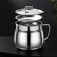 thumbnail image 4 of Stainless Steel Oil Filter Container, Heat‑Resistant Can with Built‑in Mesh Strainer Lid, for Used Frying Oil Filtering & Storage, Countertop Placement and Kitchen Stove‑Side Cooking Work, 4 of 7