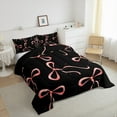 thumbnail image 3 of jejeloiu Chic Bow Knot Bedding Comforter Set,Cute Kawaii Bow Twin Comforter Sets,Black Pink Bedding Set For Girl,Super Cozy Room Decor Reversible,2 Pieces, 3 of 8