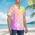thumbnail image 5 of Disketp Hawaiian Shirts For Men,Fish Scale Print Mens Casual Short Sleeve Button Down Shirts Beach Shirt, 5 of 8