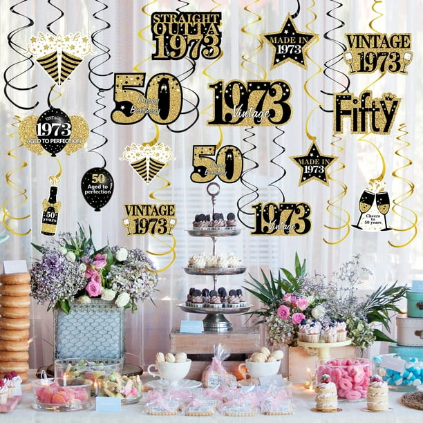 30pcs 50th Birthday Hanging Swirls Decoration Set,50th Birthday