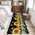 thumbnail image 3 of Sunflower Butterfly Runner Rugs 2x6 ft Green Leaf Spring Flower Plant Black Washable Hallway Rugs Non-Slip Floor Mats Absorbent Carpet Bedside Runners for Bedroom Kitchen Bathroom Laundry Room, 3 of 9