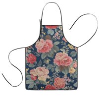 Pioneer Flower Floral Print Pattern Kids Aprons for Girls and Boys,Adjustable Neck Strap Toddler Aprons for Kids Cooking Baking