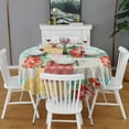 thumbnail image 2 of Pioneer Flower Floral Print Pattern Round Tablecloth 60"x60",Wrinkle Wipeable Table Cloth for Kitchen Dining Room Picnic Patio Party, 2 of 6