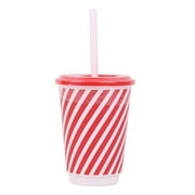 Holiday Time Strip Cup W Lid, Unisex, Child, Sippy cup, Cup with straw