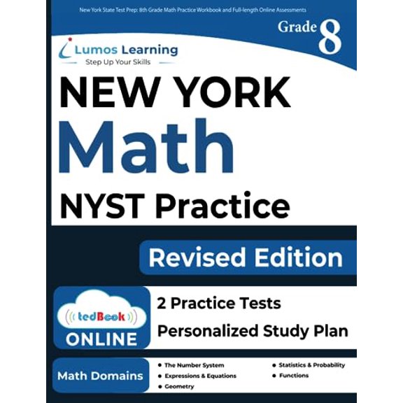 Pre-Owned New York State Test Prep: 8th Grade Math Practice Workbook and Full-length Online Assessments: NYST Study Guide (NYST by Lumos Learning)