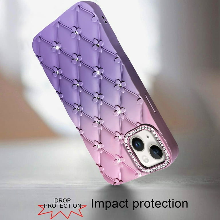 For Apple iPhone 17 Air Fashion Flower Design Sparkle Glitter Shimmer Rhinestone Bling Floral Accents, Leather Texture TPU Cover, XPM Phone Case [ For Apple iPhone 17 Air Fashion Flower Design Sparkle Glitter Shimmer Rhinestone Bling Floral Accents, Leather Texture TPU Cover, XPM Phone Case [