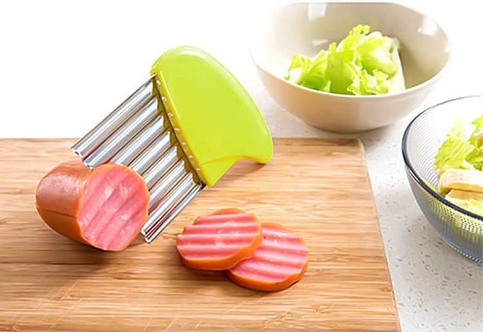 Casewin Crinkle Cut knife, Stainless Steel Crinkle Cutting Tool Fruit and  Vegetable Wavy Chopper Knife Wave Slicer 