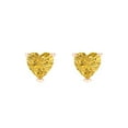thumbnail image 3 of 1.5 ct Screw-Back Stud Earrings for Women | 6.0mm Heart Cut Simulated Yellow Diamond | 18K Rose Gold, 3 of 5